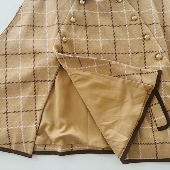 Janie and Jack Girls 7-8 Plaid Tan Cape NWT Fall - Picture 6 of 7